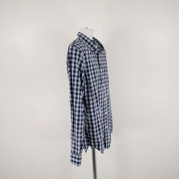 Abercrombie & Fitch Blue Plaid Pocket Front Collared Cotton Button Down Large - Picture 8 of 10